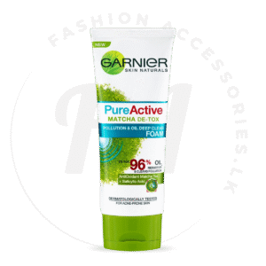 GARNIER PURE ACTIVE MATCHA DE-TOX POLLUTION OIL DEEP CLEAN FACIAL FOAM 100ml