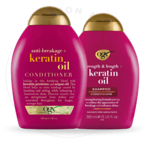 OGX STRENGTH & LENGTH + KERATIN OIL SHAMPOO + CONDITIONER 385ml