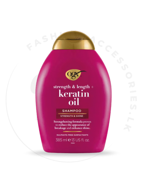 OGX STRENGTH & LENGTH + KERATIN OIL SHAMPOO + CONDITIONER 385ml - Image 3