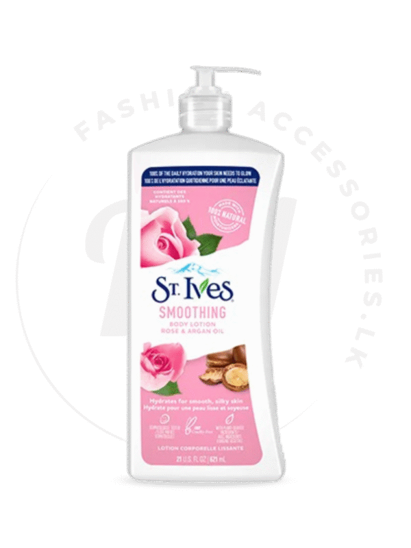 ST. IVES SMOOTHING BODY LOTION, ROSE AND ARGAN OIL  621ml