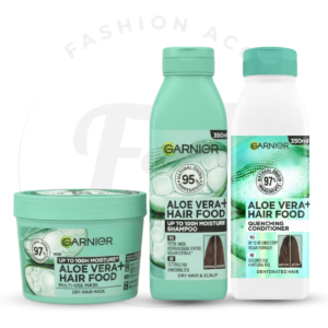 GARNIER ALOE VERA+ HAIR FOOD SHAMPOO, CONDITIONER AND MASK (VALENTINE’S COMBO)